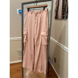Naked Wardrobe Sateen Cargo Pants Size Small /high Waisted Blush‎